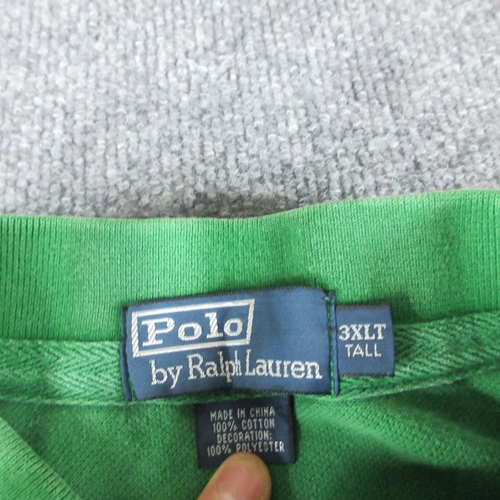 Polo By Ralph Lauren Polo Shirt Mens 3XLT Green Short Sleeve Big Pony Italy 10